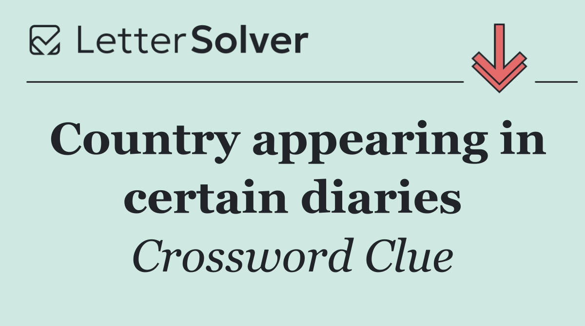 Country appearing in certain diaries