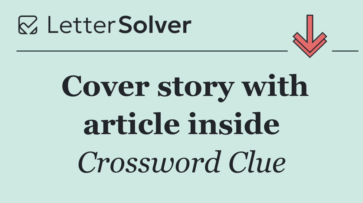 Cover story with article inside