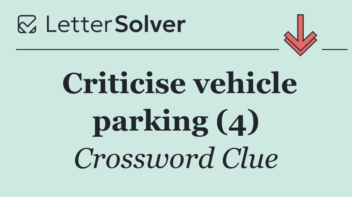 Criticise vehicle parking (4)