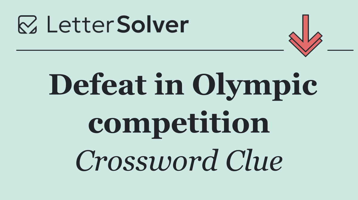 Defeat in Olympic competition