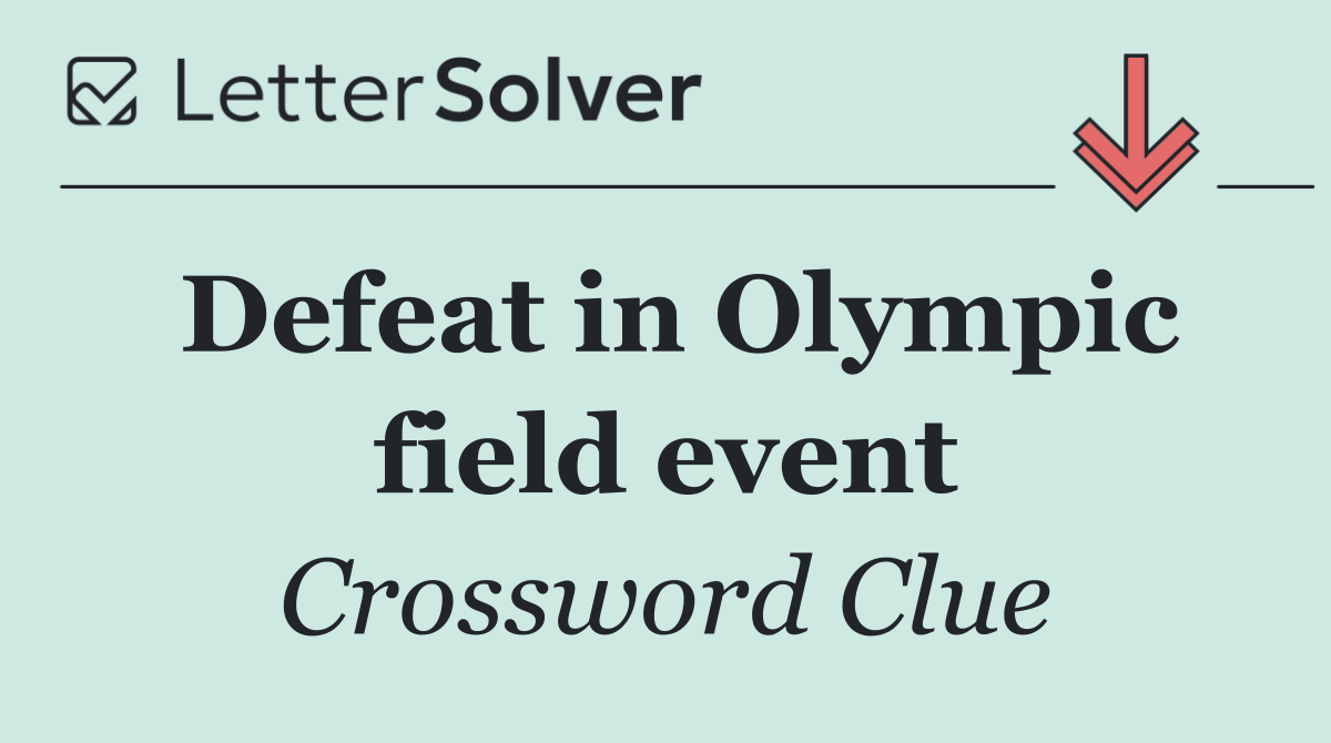 Defeat in Olympic field event