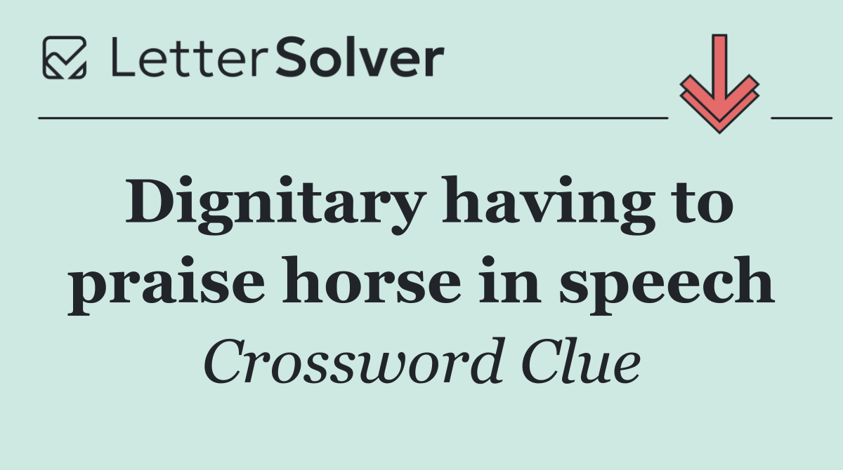 Dignitary having to praise horse in speech