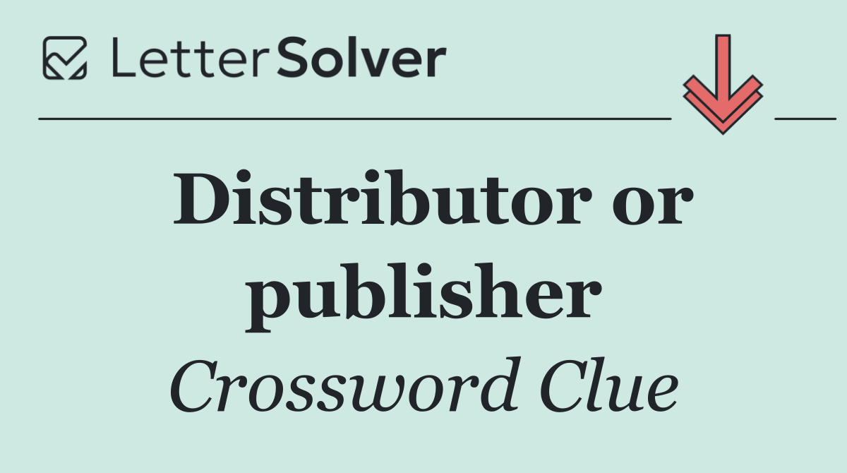 Distributor or publisher