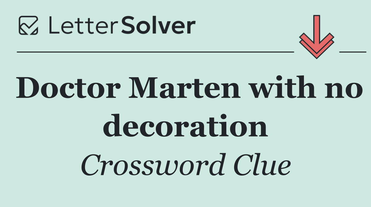 Doctor Marten with no decoration