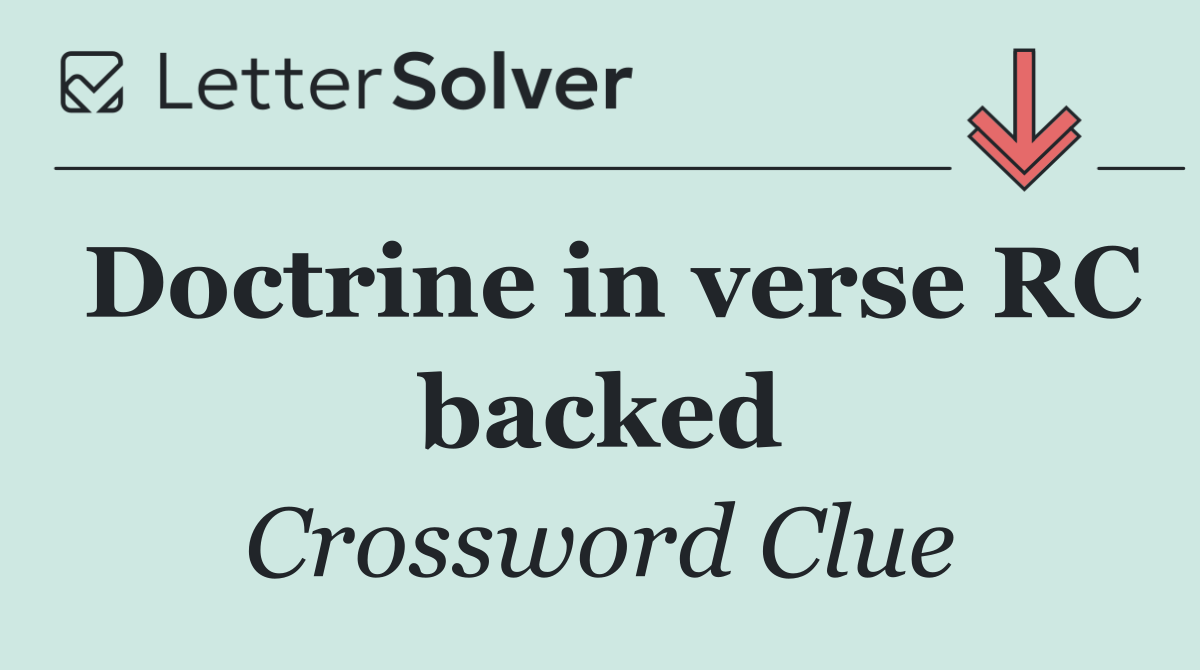 Doctrine in verse RC backed