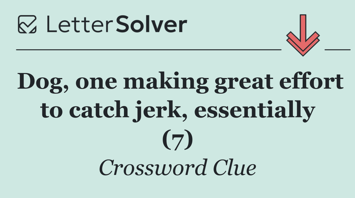 Dog, one making great effort to catch jerk, essentially (7)