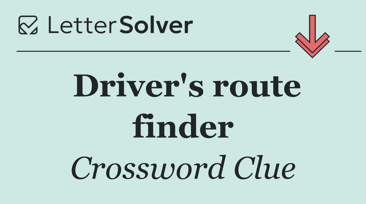 Driver's route finder