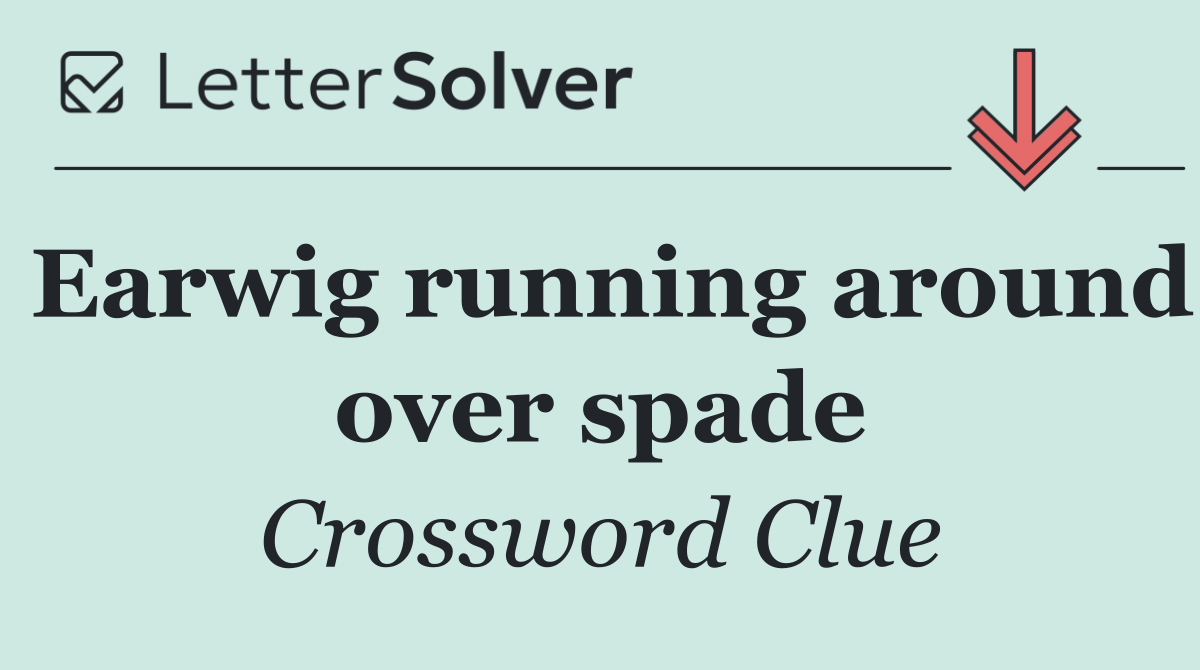 Earwig running around over spade