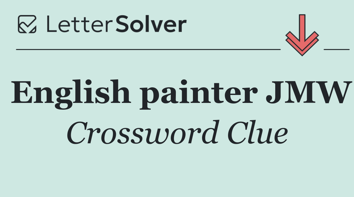 English painter JMW