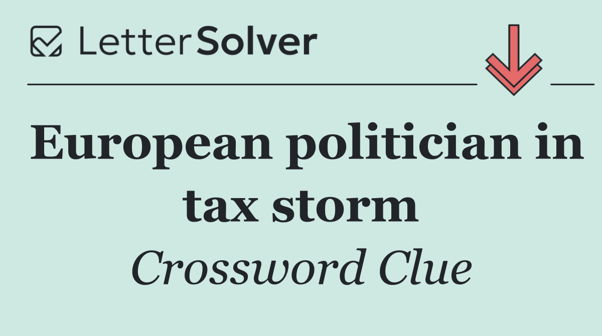 European politician in tax storm