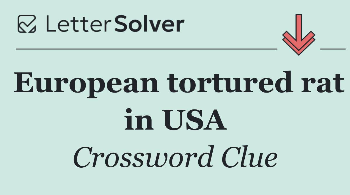 European tortured rat in USA
