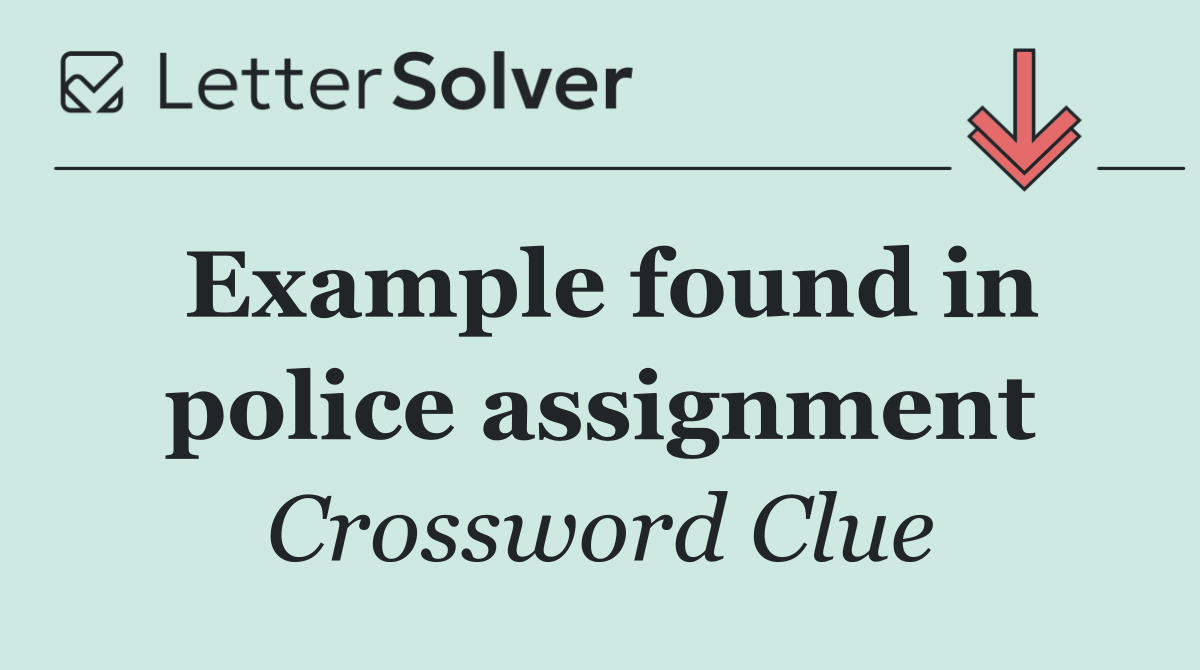 Example found in police assignment