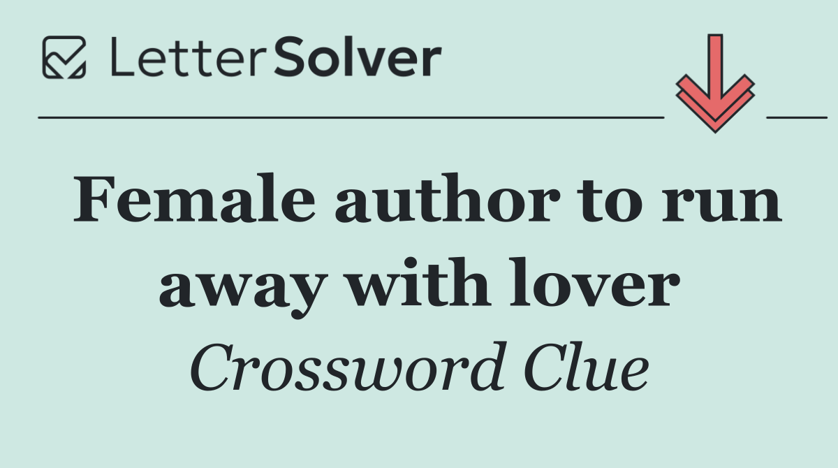 Female author to run away with lover