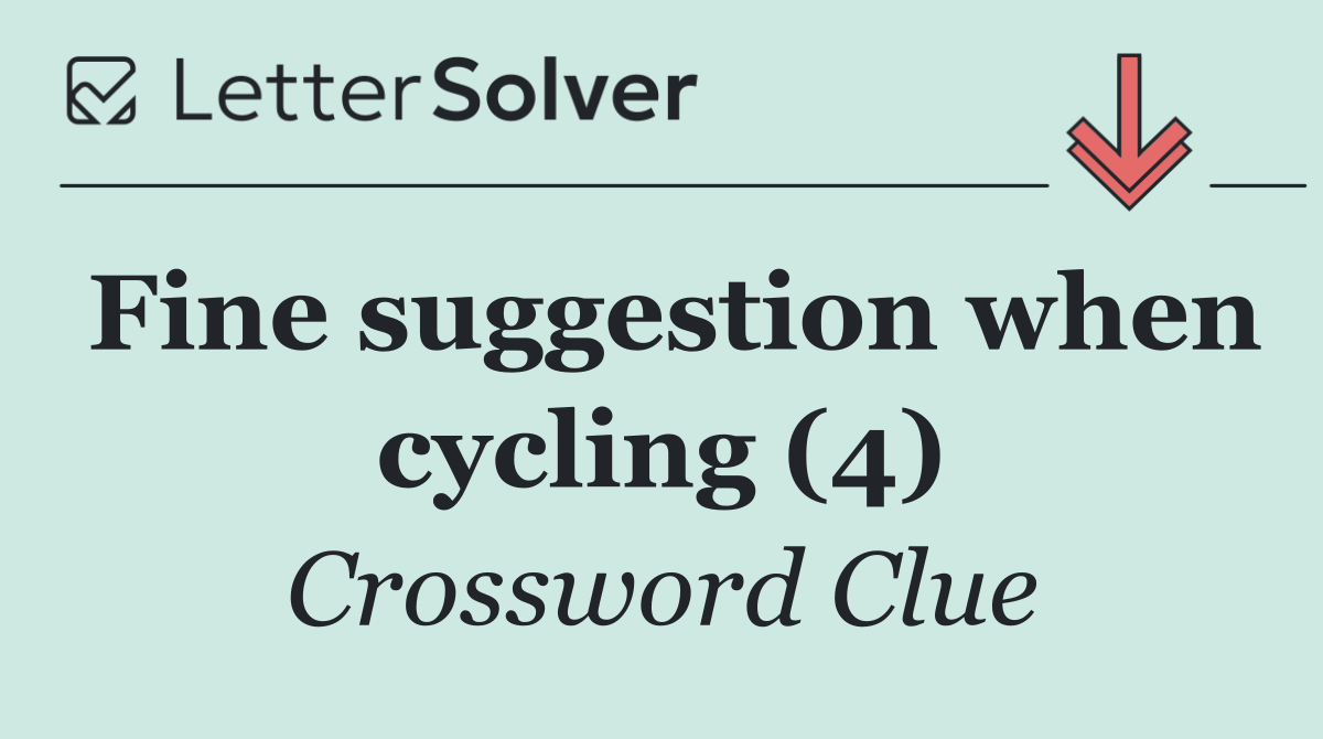 Fine suggestion when cycling (4)