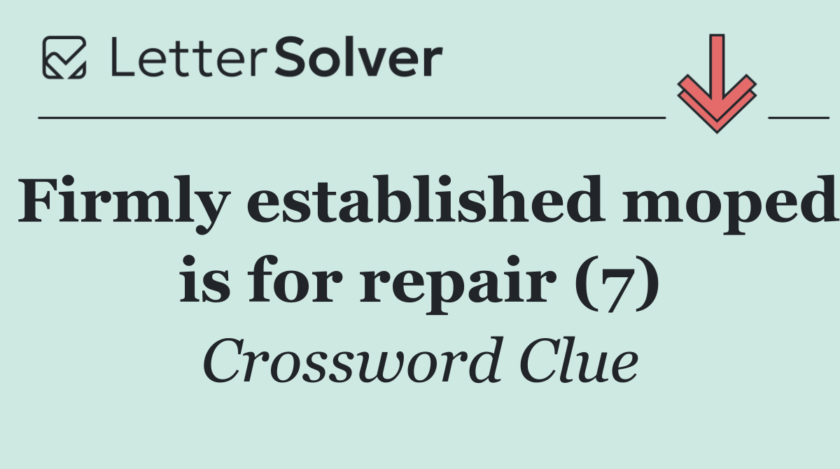 Firmly established moped is for repair (7)