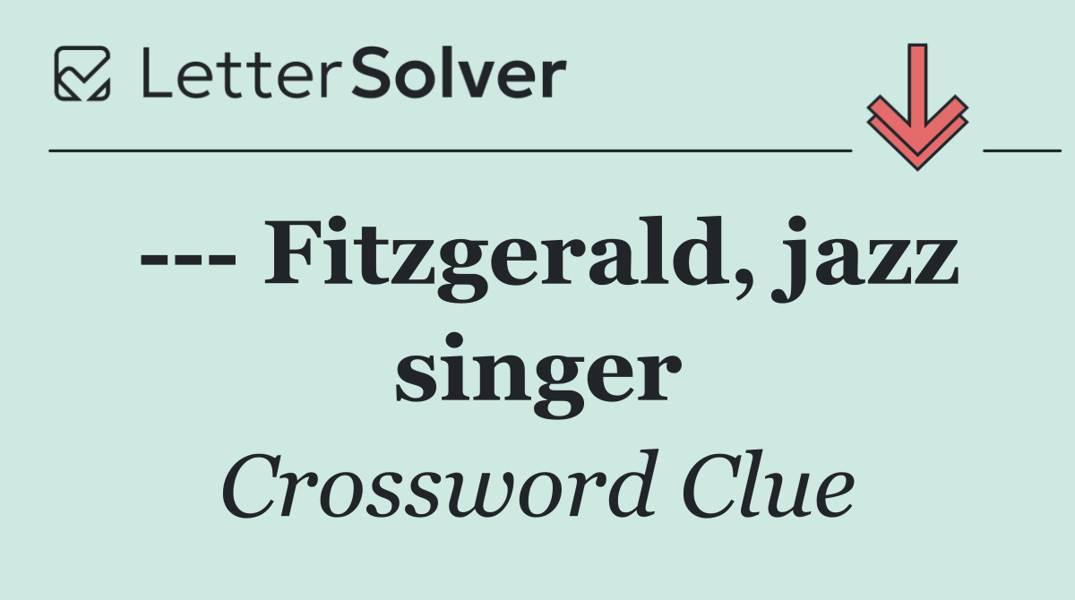     Fitzgerald, jazz singer