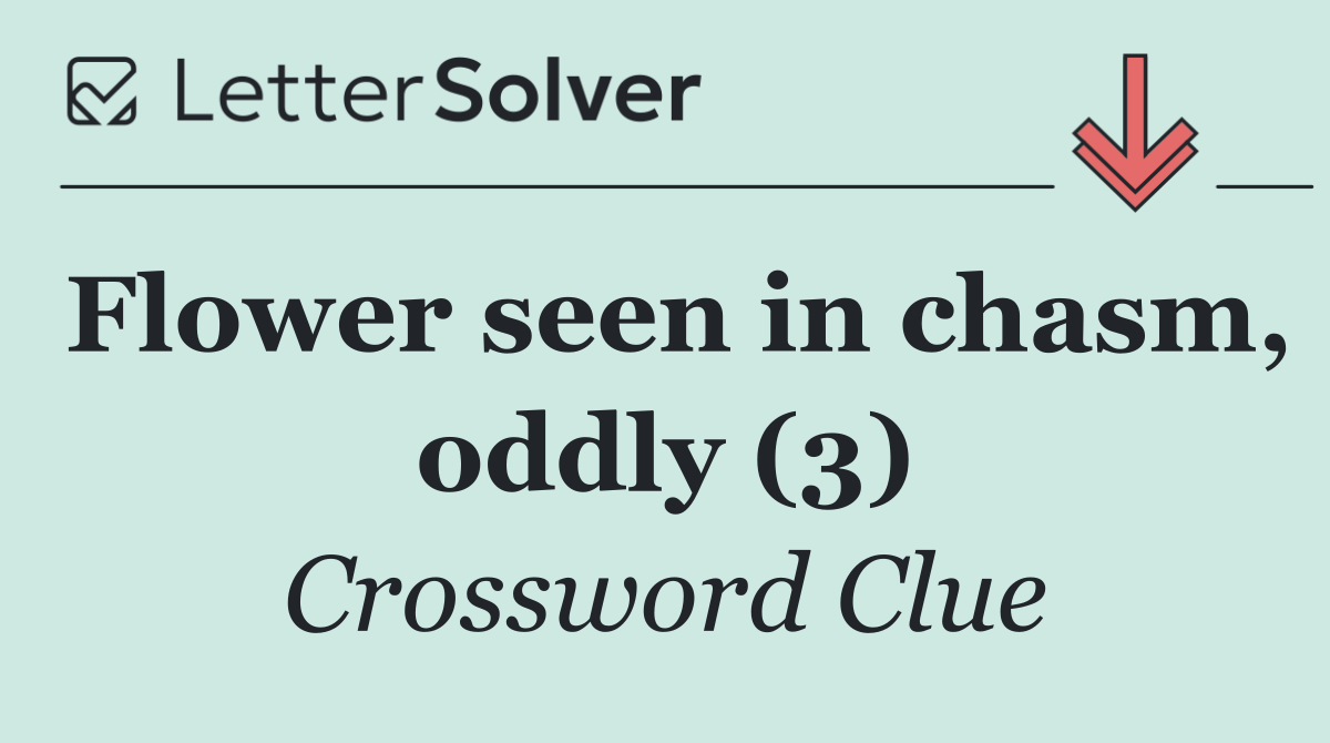 Flower seen in chasm, oddly (3)