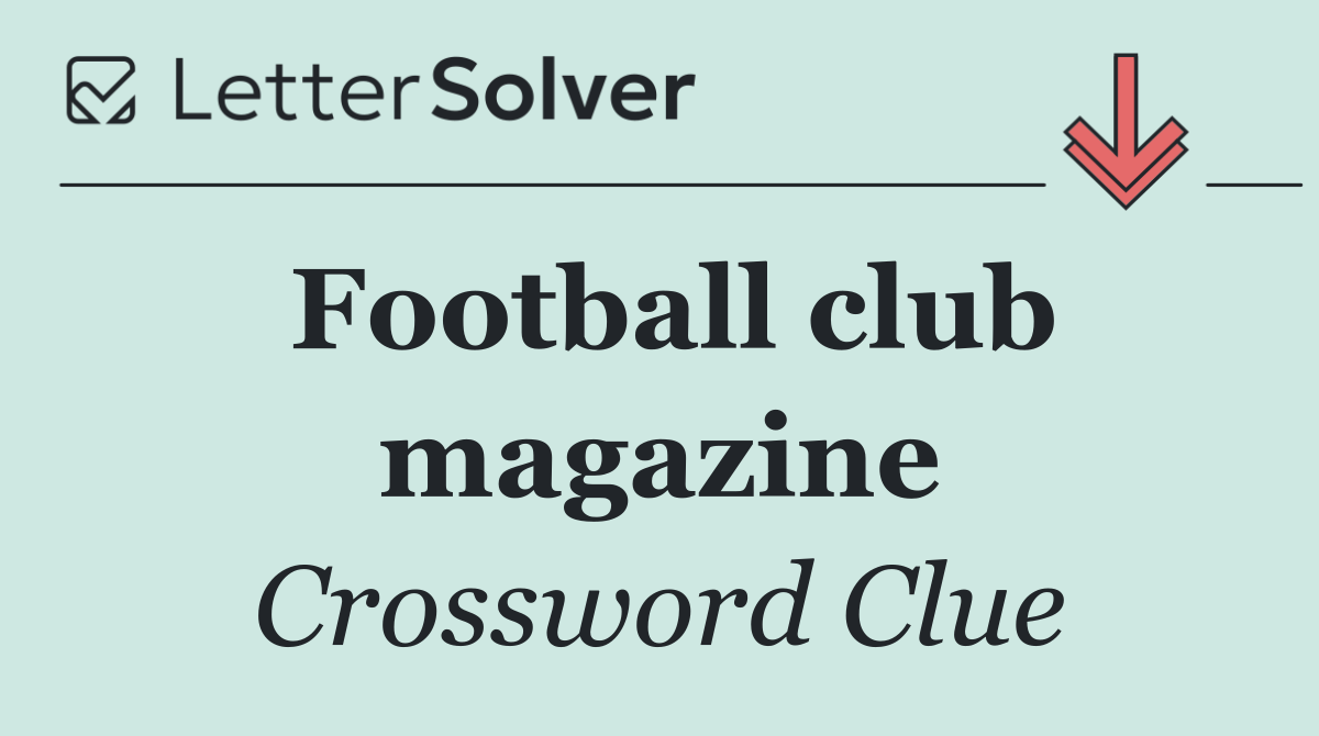 Football club magazine