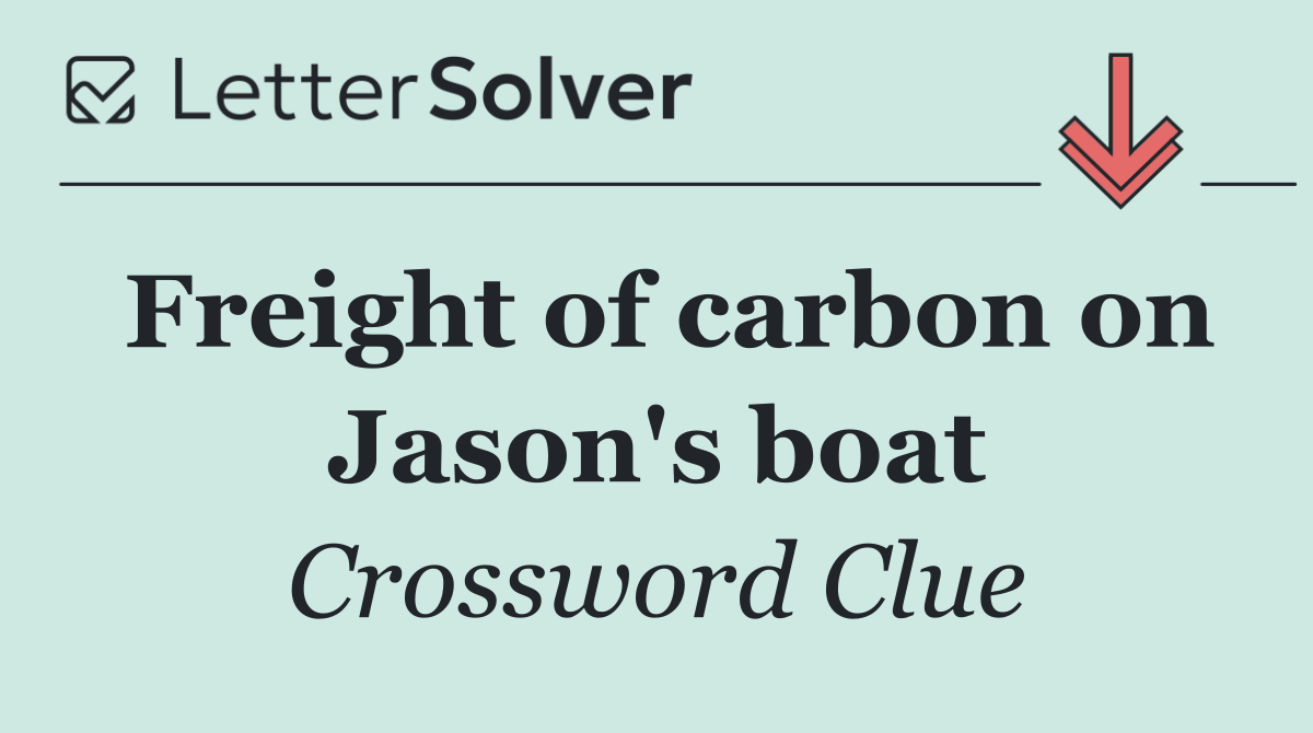Freight of carbon on Jason's boat