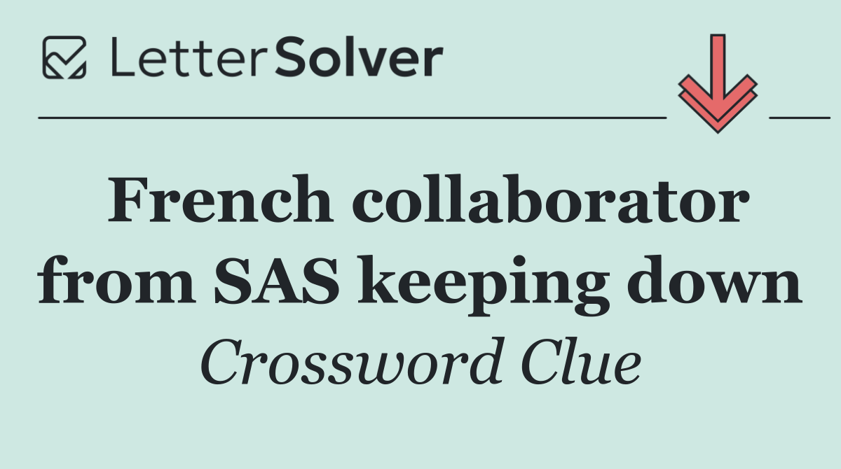 French collaborator from SAS keeping down