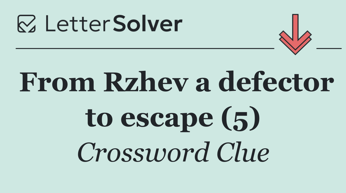 From Rzhev a defector to escape (5)
