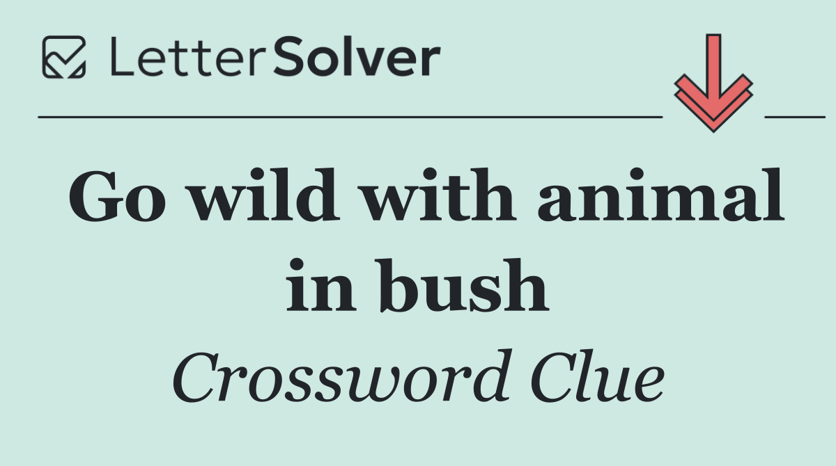 Go wild with animal in bush