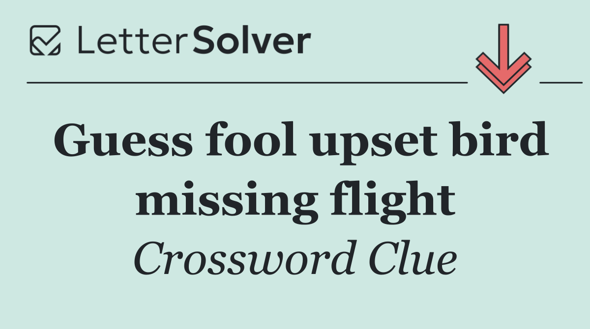 Guess fool upset bird missing flight