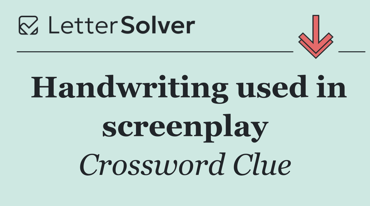 Handwriting used in screenplay