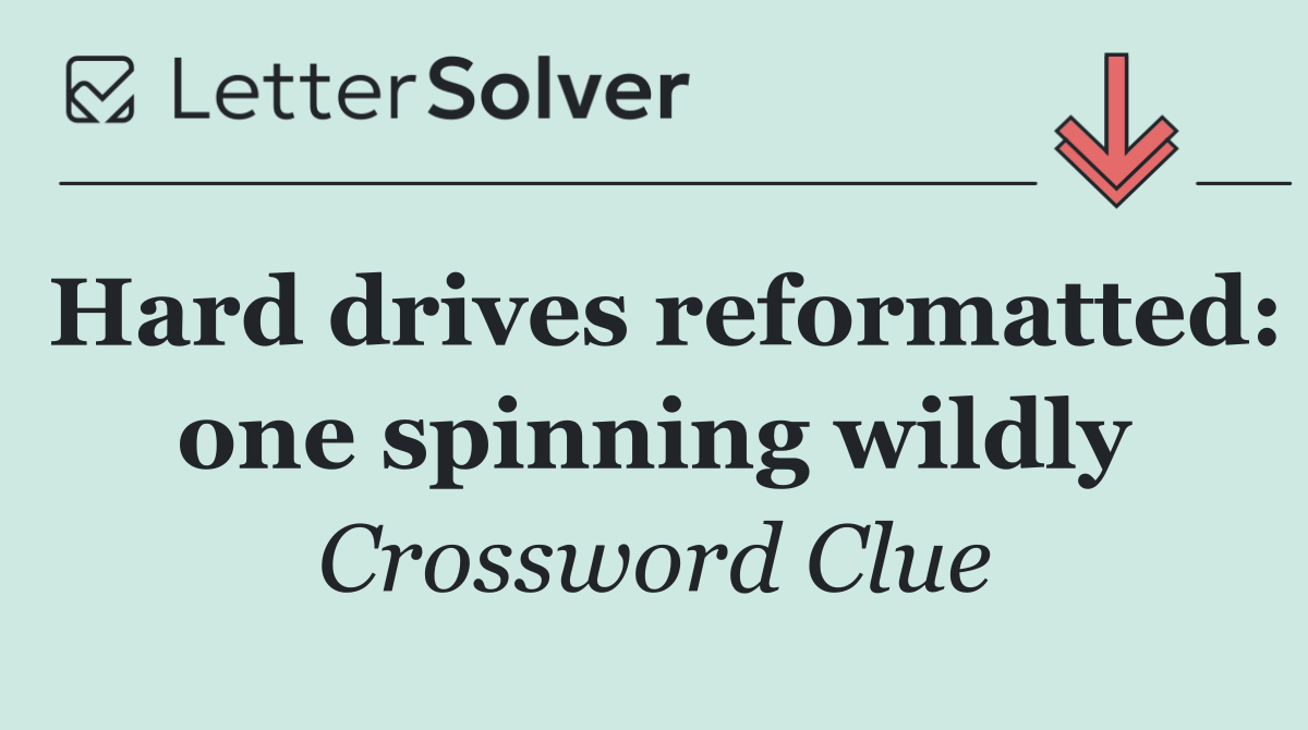 Hard drives reformatted: one spinning wildly