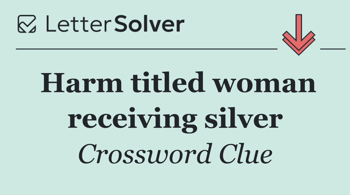 Harm titled woman receiving silver