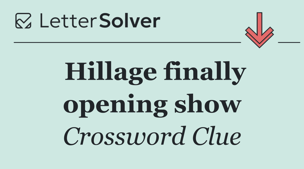 Hillage finally opening show