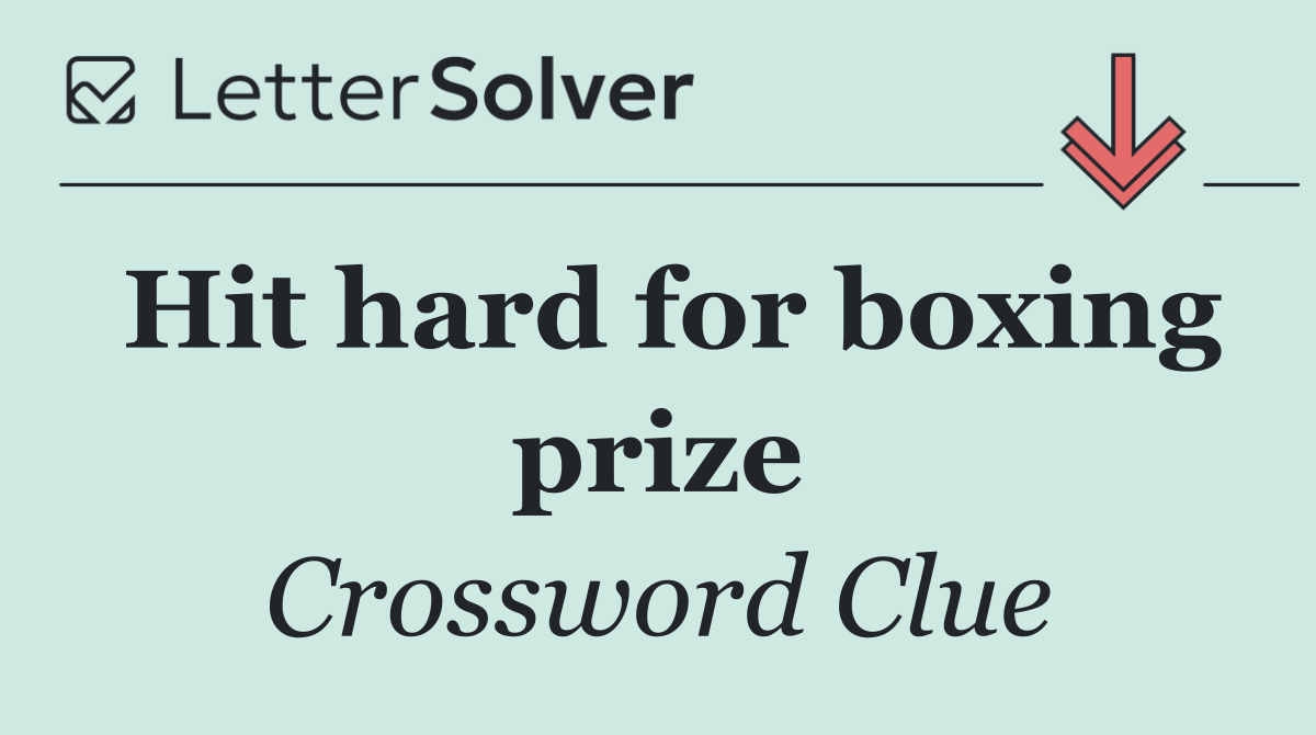 Hit hard for boxing prize