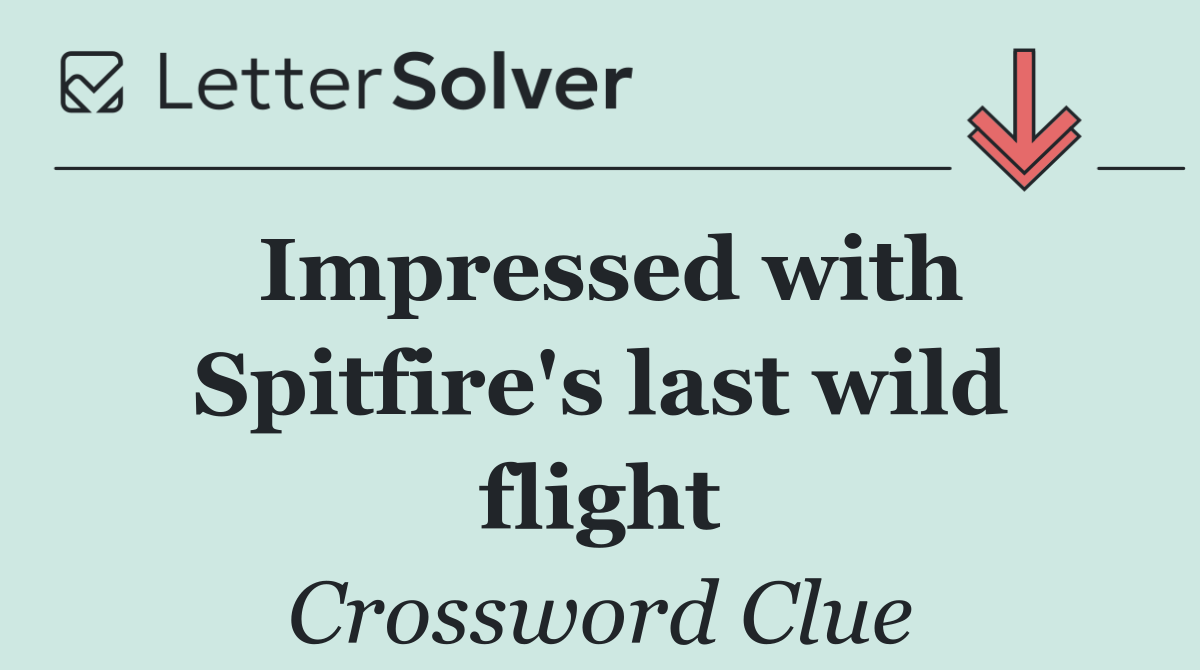 Impressed with Spitfire's last wild flight