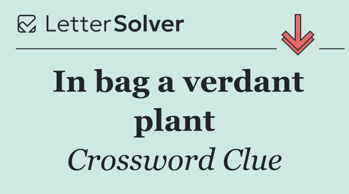 In bag a verdant plant