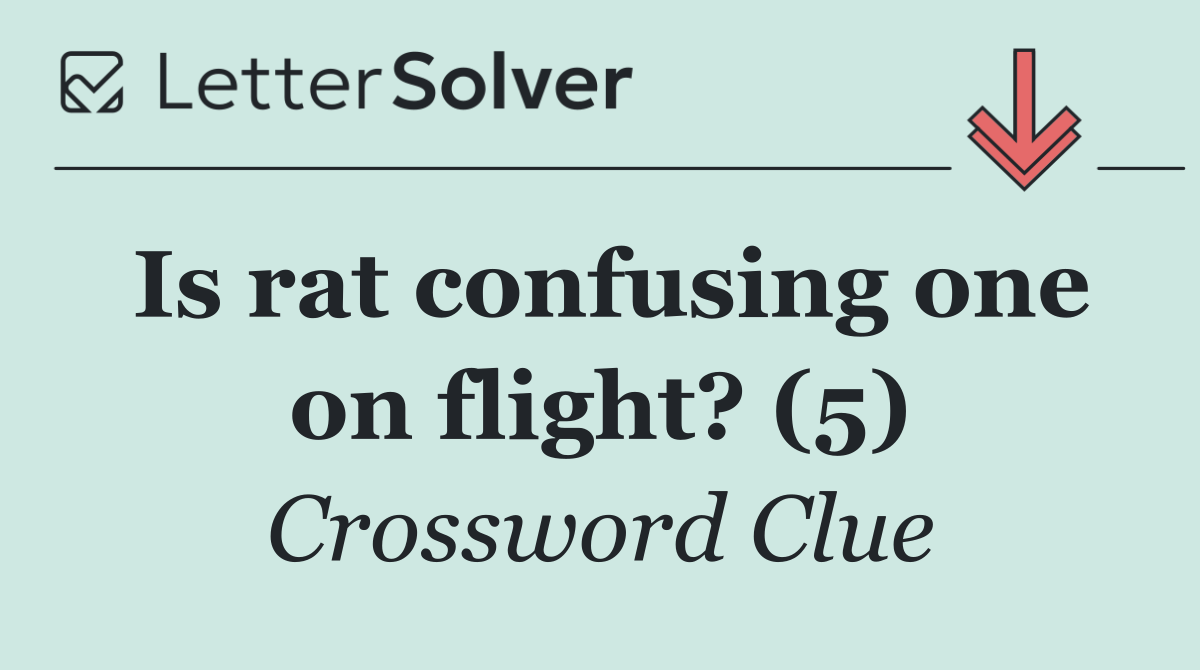 Is rat confusing one on flight? (5)