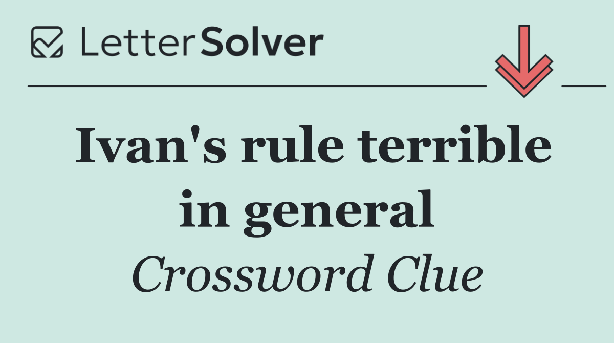 Ivan's rule terrible in general