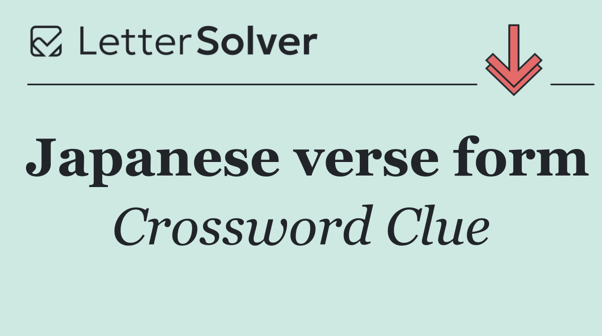 Japanese verse form