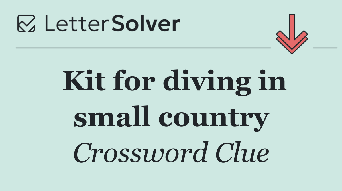 Kit for diving in small country