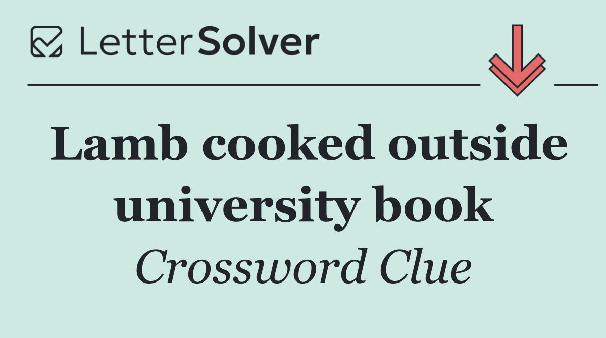 Lamb cooked outside university book