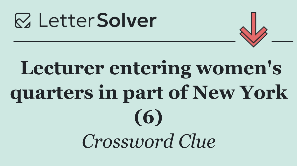 Lecturer entering women's quarters in part of New York (6)