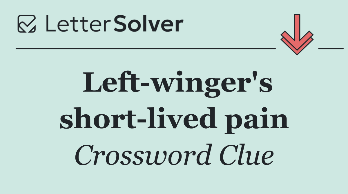 Left winger's short lived pain