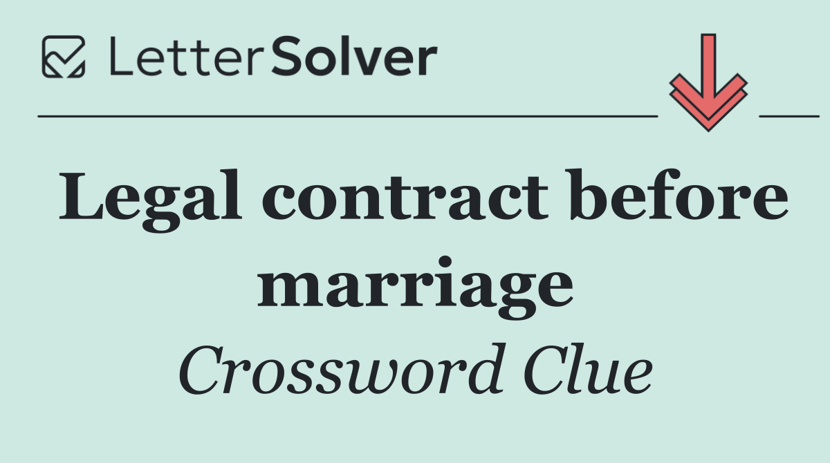 Legal contract before marriage