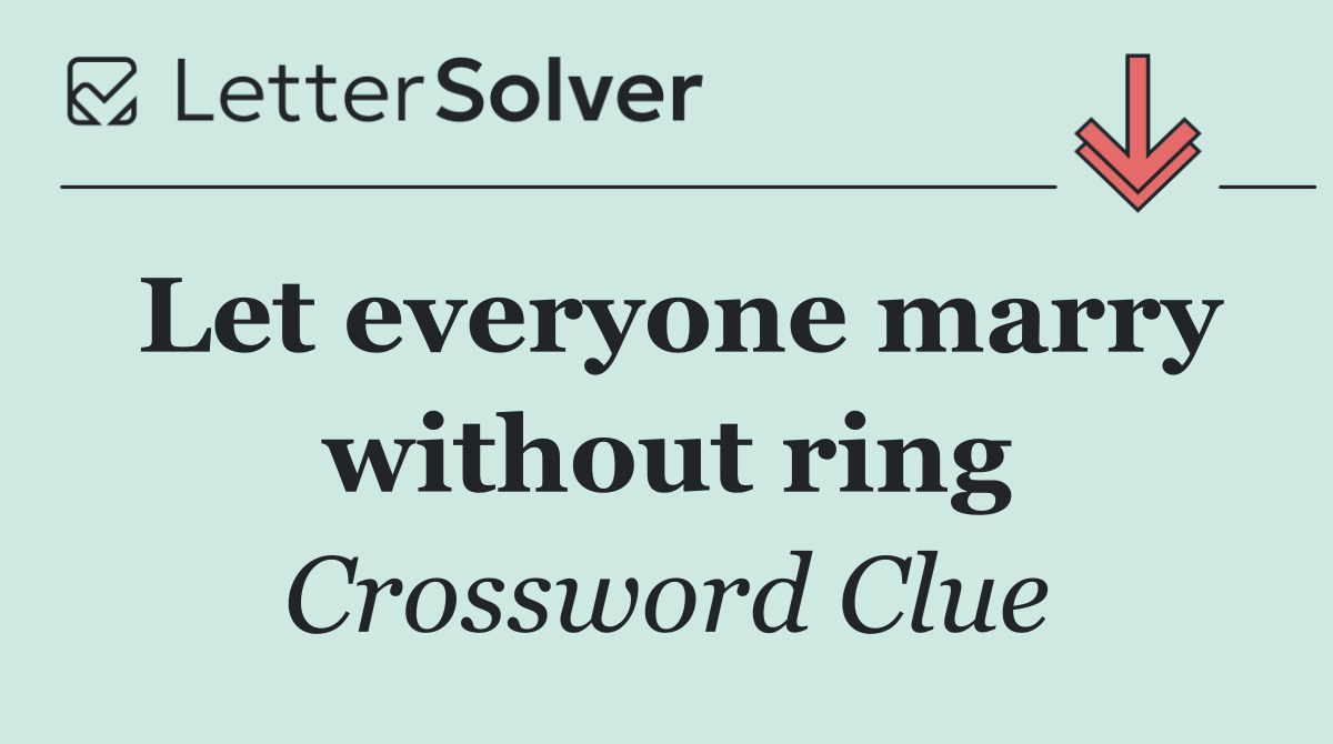 Let everyone marry without ring