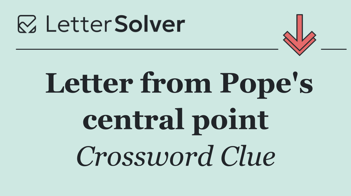 Letter from Pope's central point