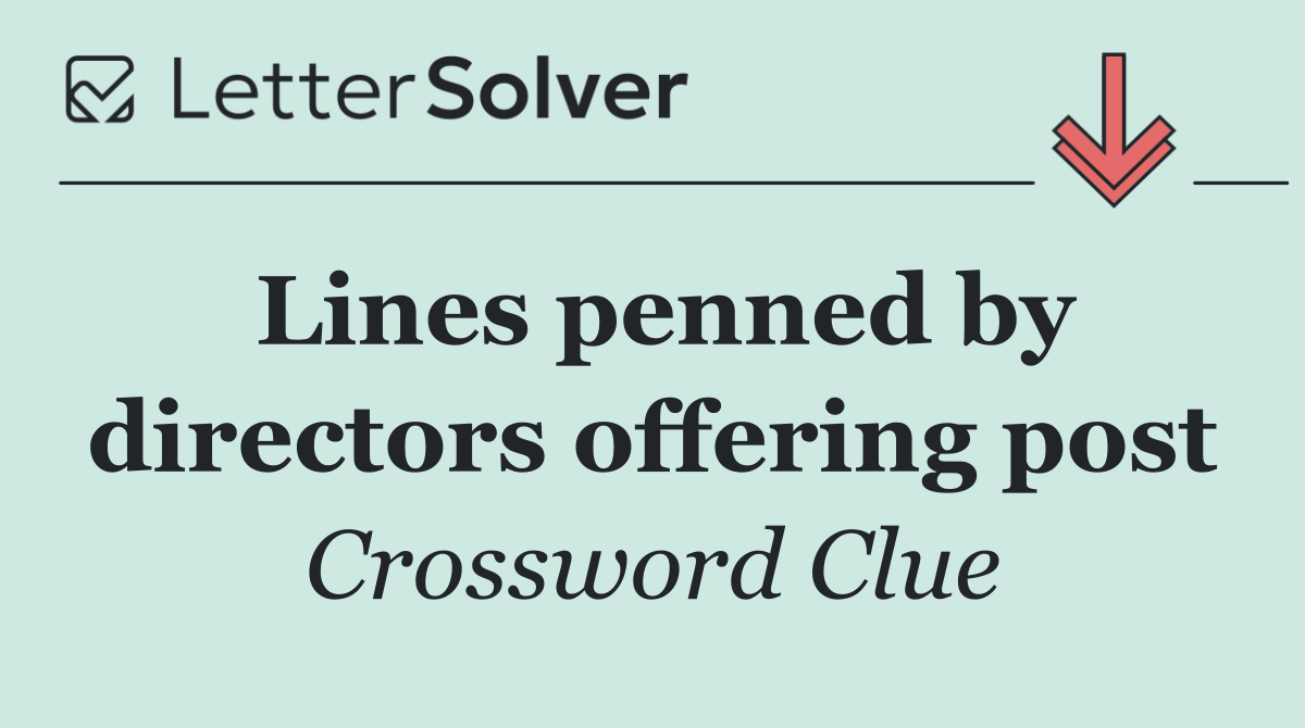 Lines penned by directors offering post