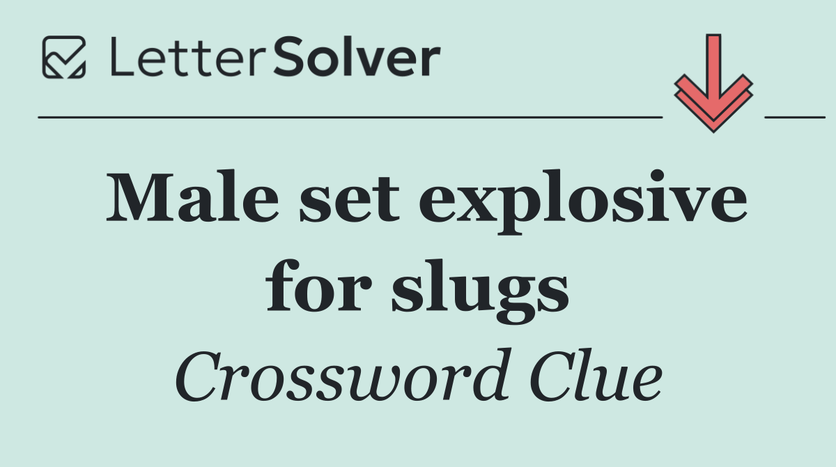 Male set explosive for slugs