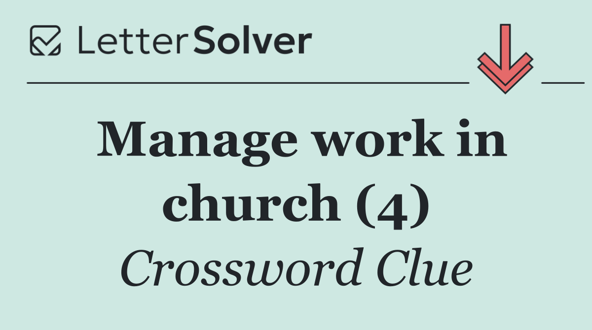 Manage work in church (4)