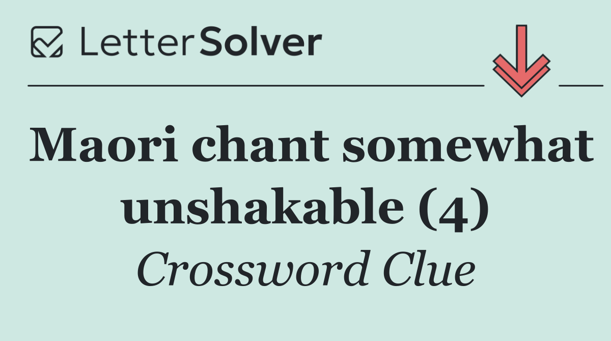 Maori chant somewhat unshakable (4)