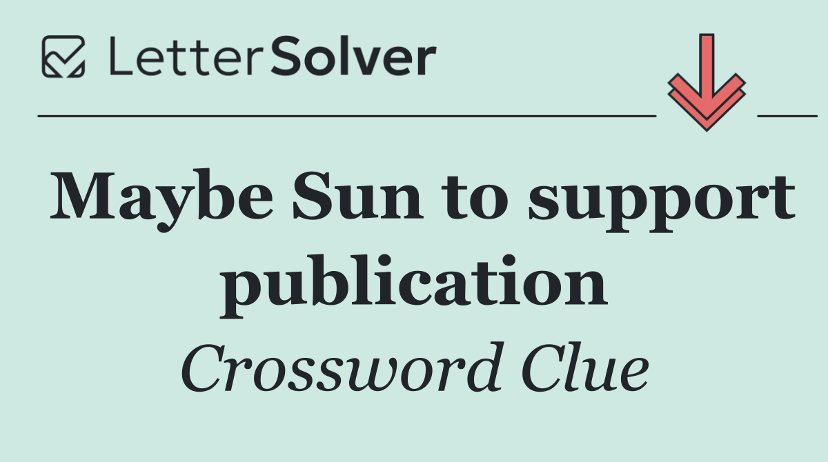 Maybe Sun to support publication