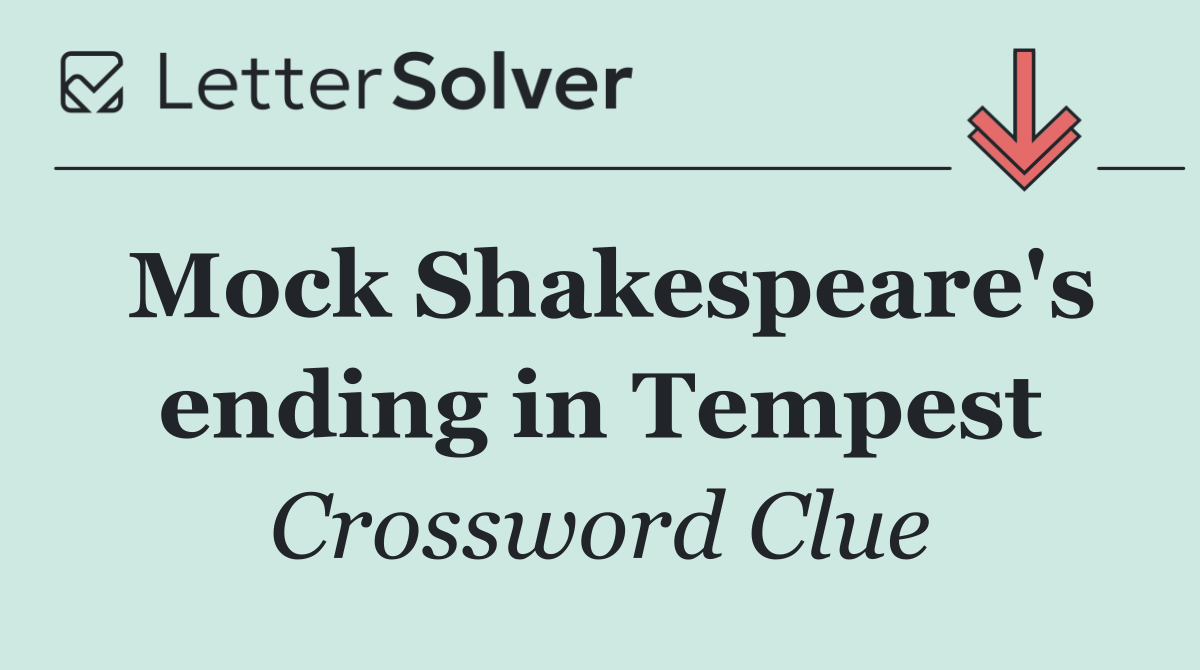 Mock Shakespeare's ending in Tempest